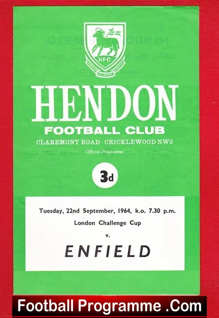 Hendon v Enfield 1964 – London Cup – Cricklewood