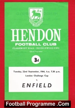 Hendon v Enfield 1964 – London Cup – Cricklewood