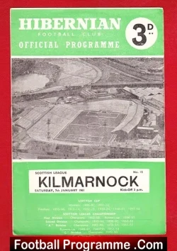 Hibernian Hibs v Kilmarnock 1961