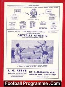Ilford v Crittall Athletic 1962 – East Anglian Cup