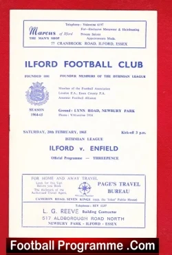 Ilford v Enfield 1965 - football programme