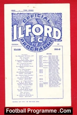 Ilford v Oxford University 1948 – Friendly Match