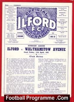Ilford v Walthamstow Avenue 1952 – 1950s