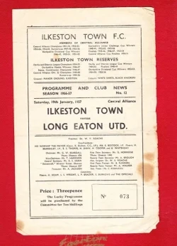 Ilkeston Town v Long Eaton United 1957 - football programme
