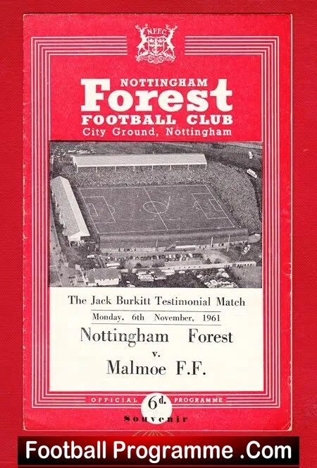 Jack Burkitt Testimonial Benefit Game Nottingham Forest 1961