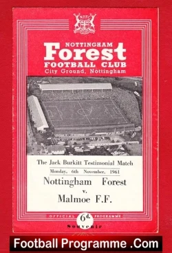 Jack Burkitt Testimonial Benefit Game Nottingham Forest 1961