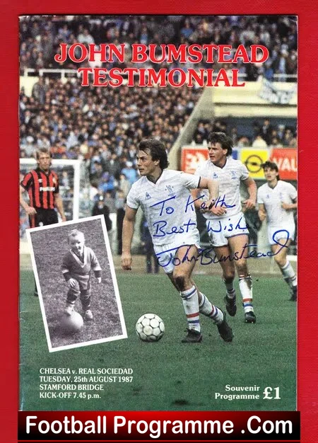 John Bumstead Testimonial Benefit Match Chelsea 1987 – Signed