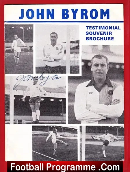 John Byrom Testimonial Benefit Game Bolton Wanderers 1978 Signed