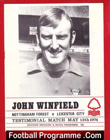 John Winfield Testimonial Benefit Match Nottingham Forest 1974