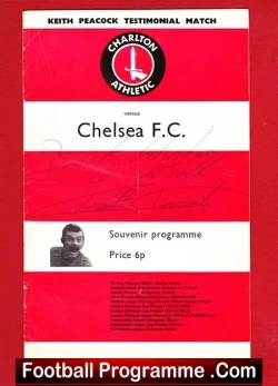 Keith Peacock Testimonial Benefit Match Charlton Athletic Signed