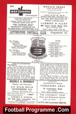 Leytonstone v Enfield 1962 – Unsure of date