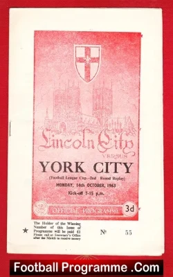Lincoln City v York City 1963 - football programme
