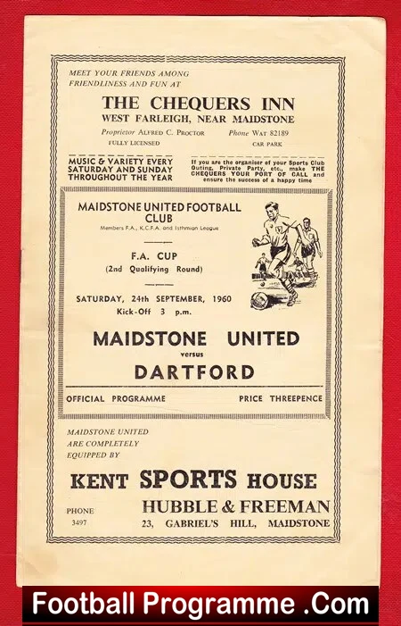 Maidstone United v Dartford 1960 – FA Cup