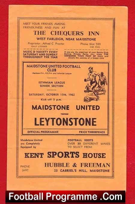 Maidstone United v Leytonstone 1962