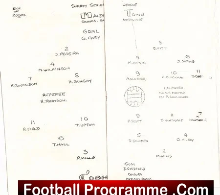 Malden Town v Farncombe 1958