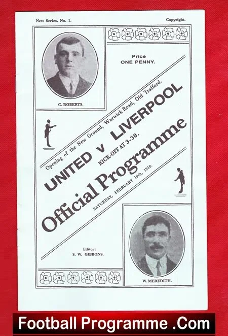 Manchester United v Liverpool 1910 First Match Old Trafford 1st