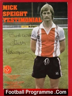 Mick Speight Testimonial Benefit Match Sheffield United Signed - football programme