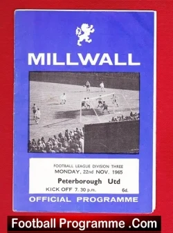 Millwall v Peterborough United 1965 - football programme