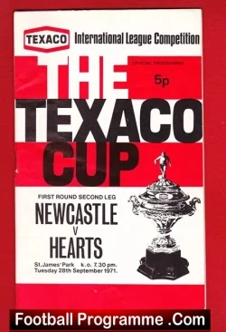 Newcastle United v Heart Of Midlothian 1971 – Texaco Cup