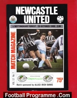 Newcastle United v Nottingham Forest 1988 - football programme
