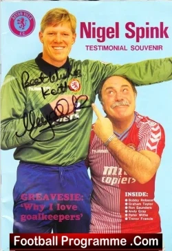 Nigel Spink Testimonial Benefit Match Aston Villa 1988 – Signed