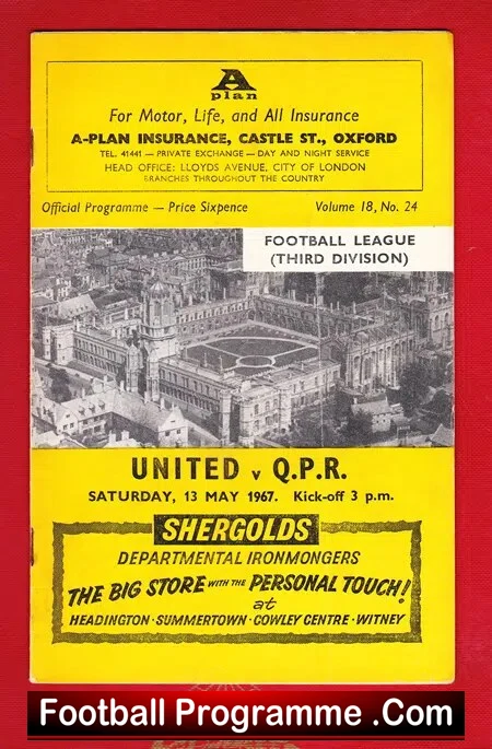 Oxford United v QPR 1967