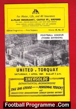 Oxford United v Torquay United 1967