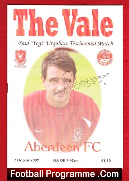 Paul Urquhart Testimonial Benefit Match Deveronvale 2009 Signed