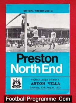 Preston North End v Aston Villa 1972