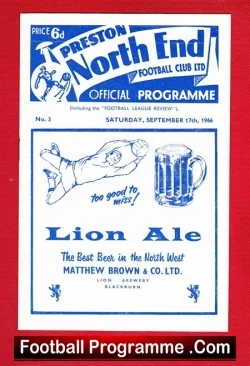 Preston North End v Birmingham City 1966 - football programme