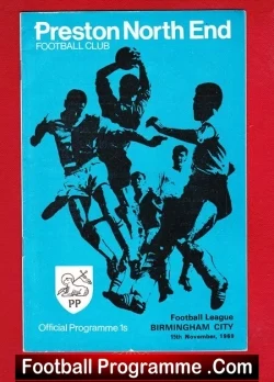 Preston North End v Birmingham City 1969 - football programme