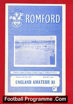 Romford v England Amateurs 1963