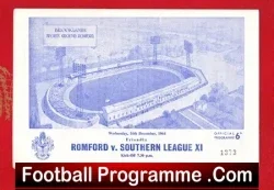 Romford v Southern League X1 1964 - football programme