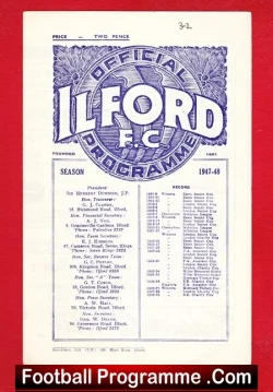 Royal Navy v Isthmian League 1948 – at Ilford