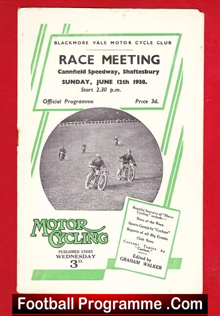 Salisbury Speedway Race Meeting 1938 – 1930s Speedway Programme
