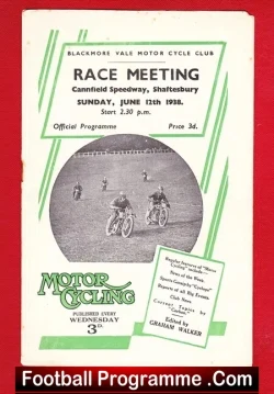 Salisbury Speedway Race Meeting 1938 – 1930s Speedway Programme
