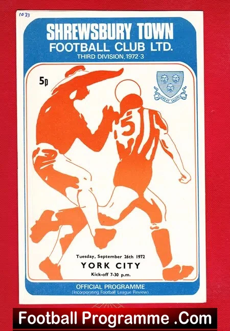 Shrewsbury Town v York City 1972