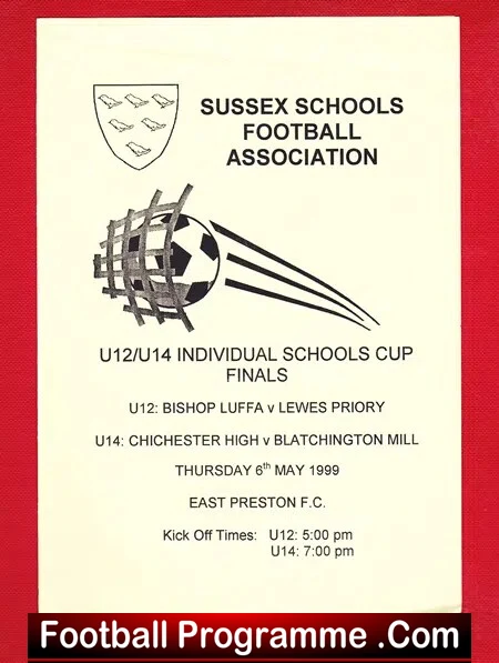Sussex U12 U14 Schoolboys Finals at East Preston FC 1999