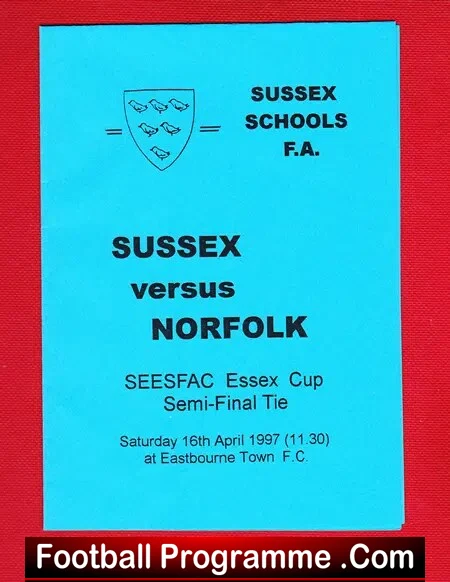 Sussex v Norfolk 1997 – Schoolboys Semi – Eastbourne Town