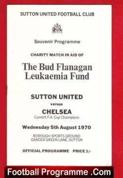 Sutton United v Chelsea 1970 – Charity Match