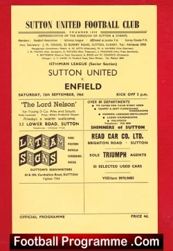 Sutton United v Enfield 1964 – Isthmian League