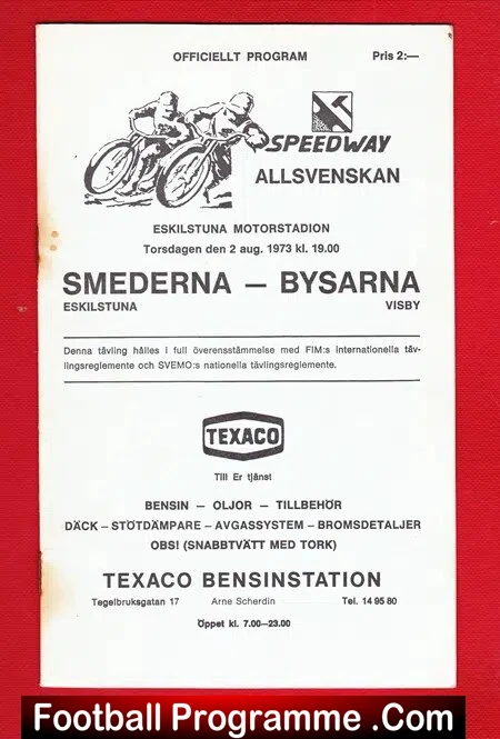 Sweden Speedway Allsvenskan Smederna – Bysarna 1973