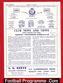 Tilbury v Walthamstow Avenue 1961 – Essex Senior Cup Final