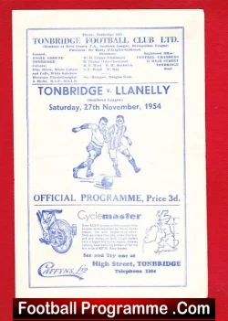 Tonbridge v Llanelly 1954 – Southern League 1950s