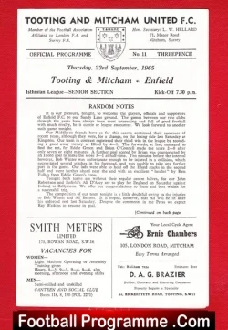 Tooting Mitcham v Enfield 1965
