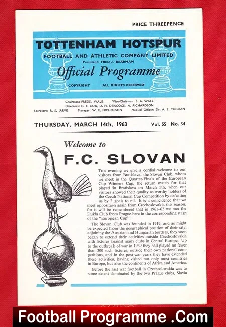 Tottenham Hotspur v Slovan 1963