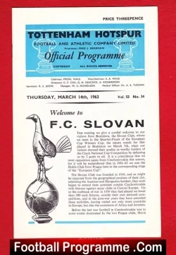 Tottenham Hotspur v Slovan 1963