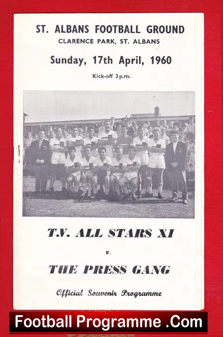 TV All Stars v The Press Gang 1960 – at St Albans