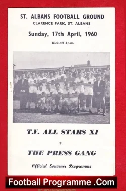TV All Stars v The Press Gang 1960 – at St Albans