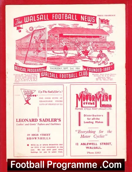 Walsall v Brighton 1954